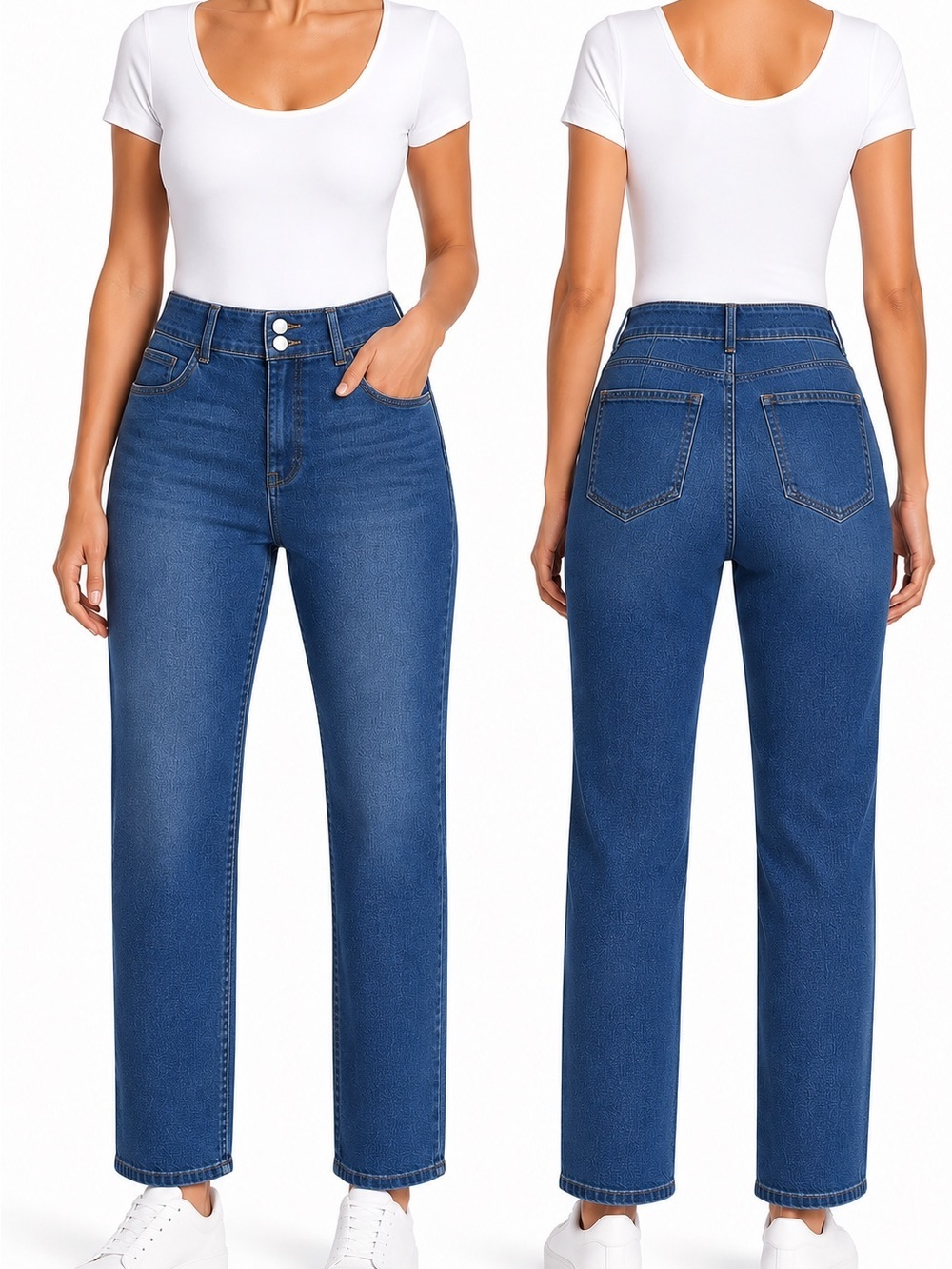Nine West Straight Leg Jeans Size 18 NWOT High Rise Stretch Blue Denim